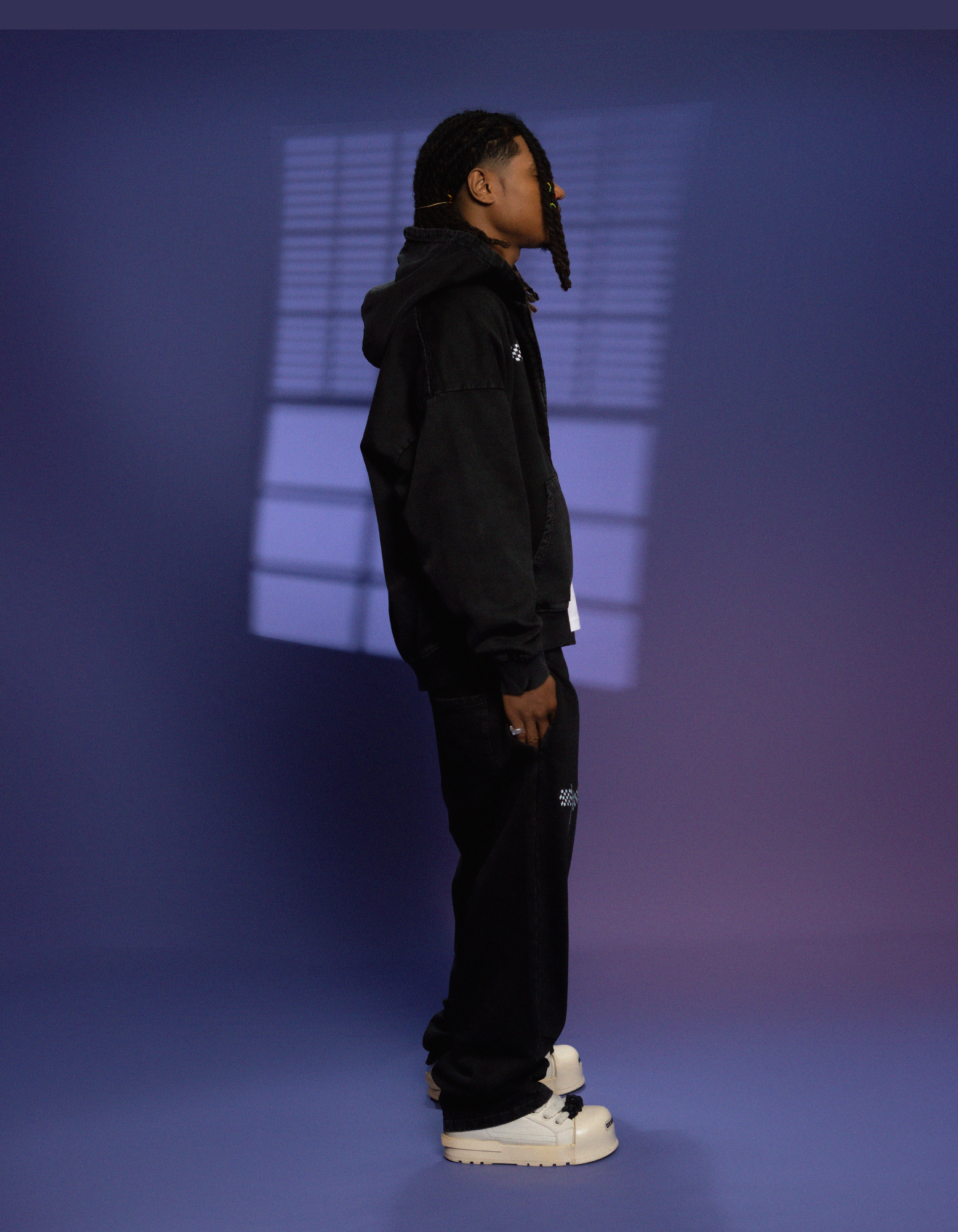 BLACK ACID WASH ZIPPER TRUCKSUIT