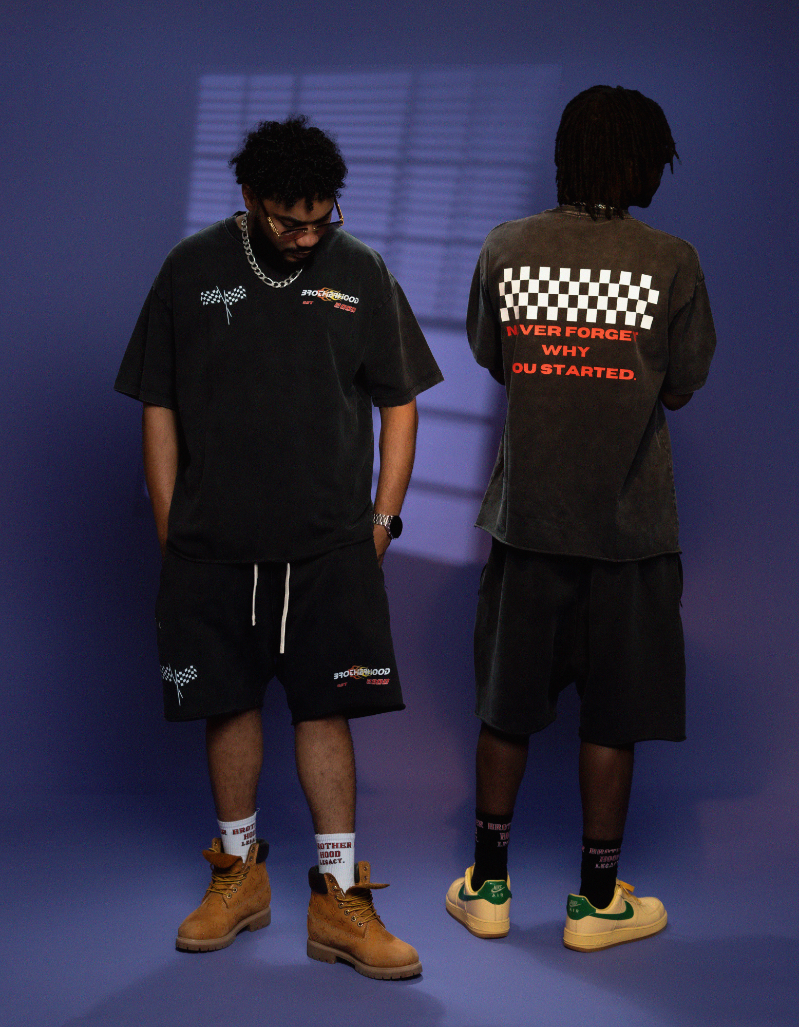 BLACK ACID WASH SHORT SET
