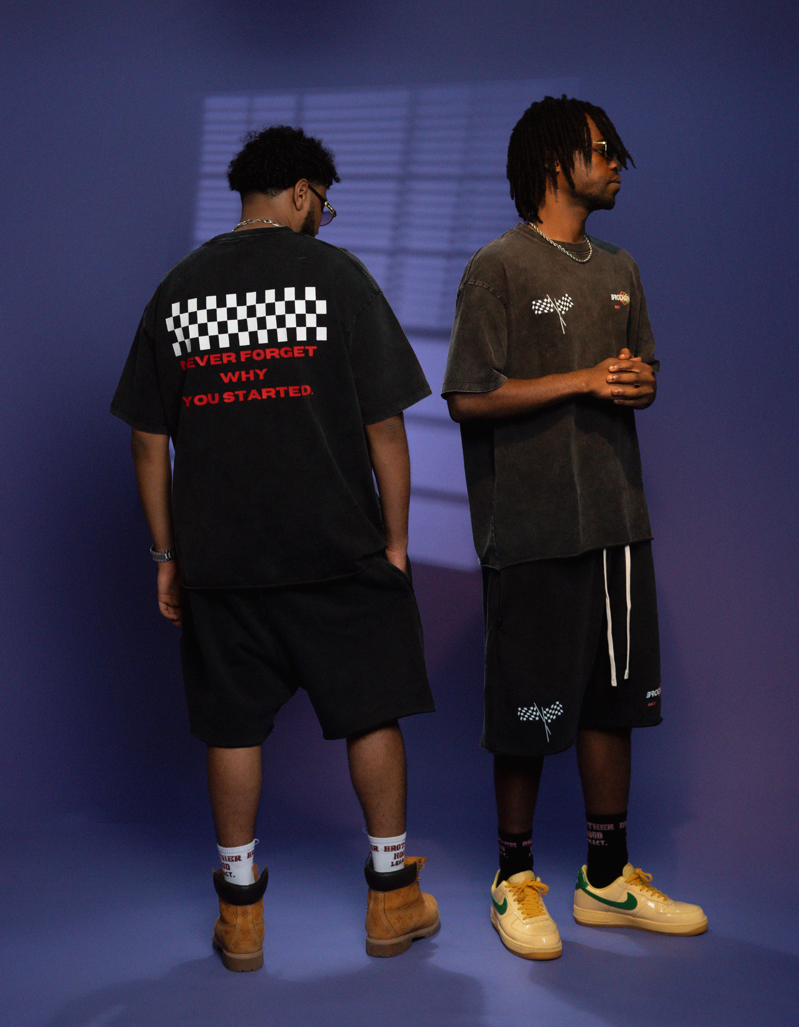BLACK ACID WASH SHORT SET