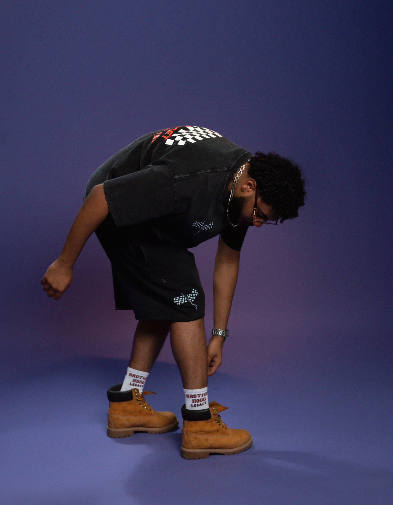 BLACK ACID WASH SHORT SET