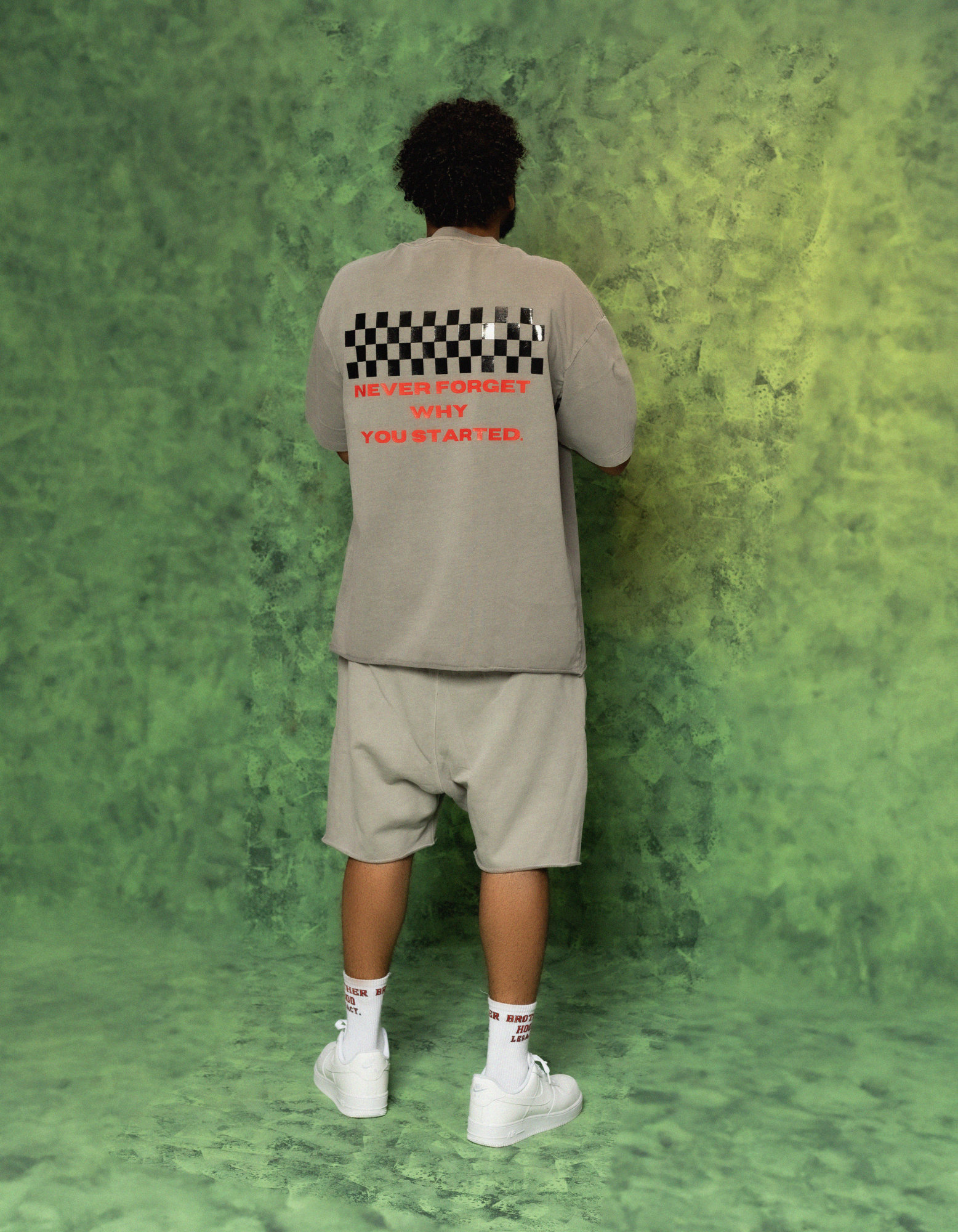 GREY ACIDWASH SHORT SET
