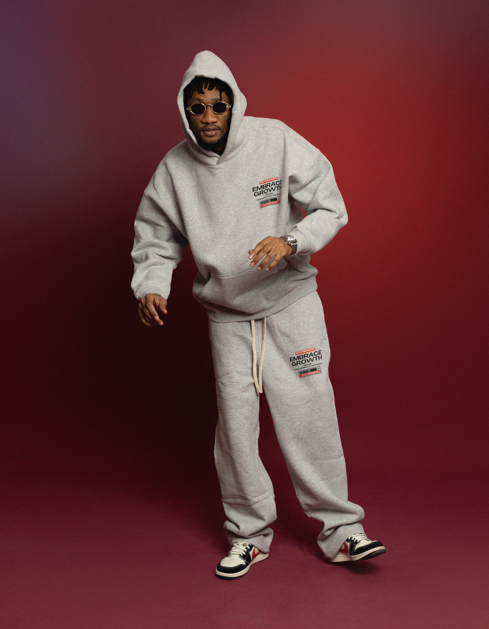 GREY FLEECE HOODIE FULLSET