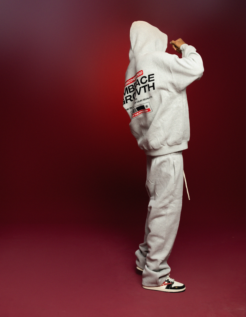 GREY FLEECE HOODIE FULLSET