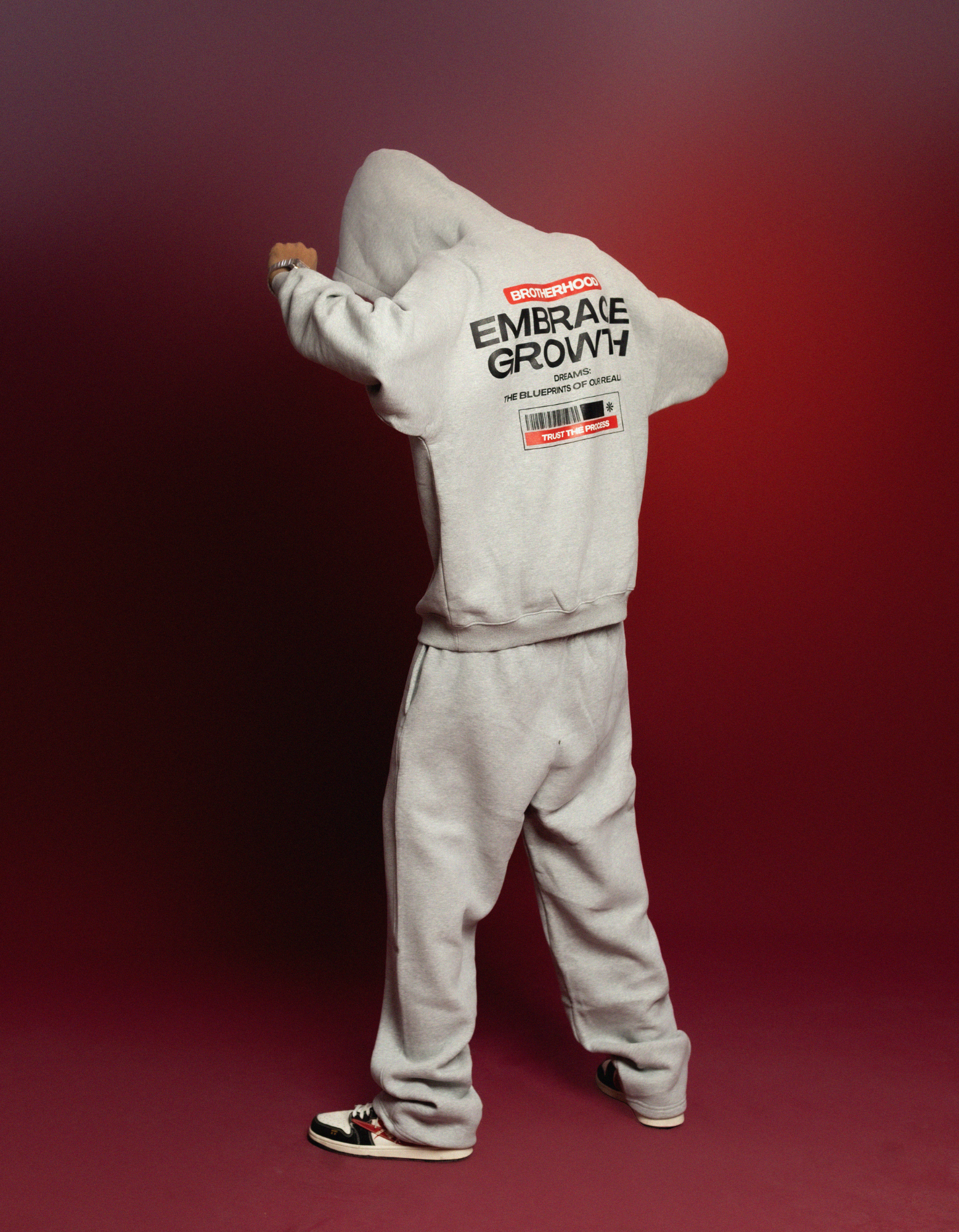 GREY FLEECE HOODIE FULLSET
