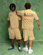 KHAKI ACIDWASH SHORTSET