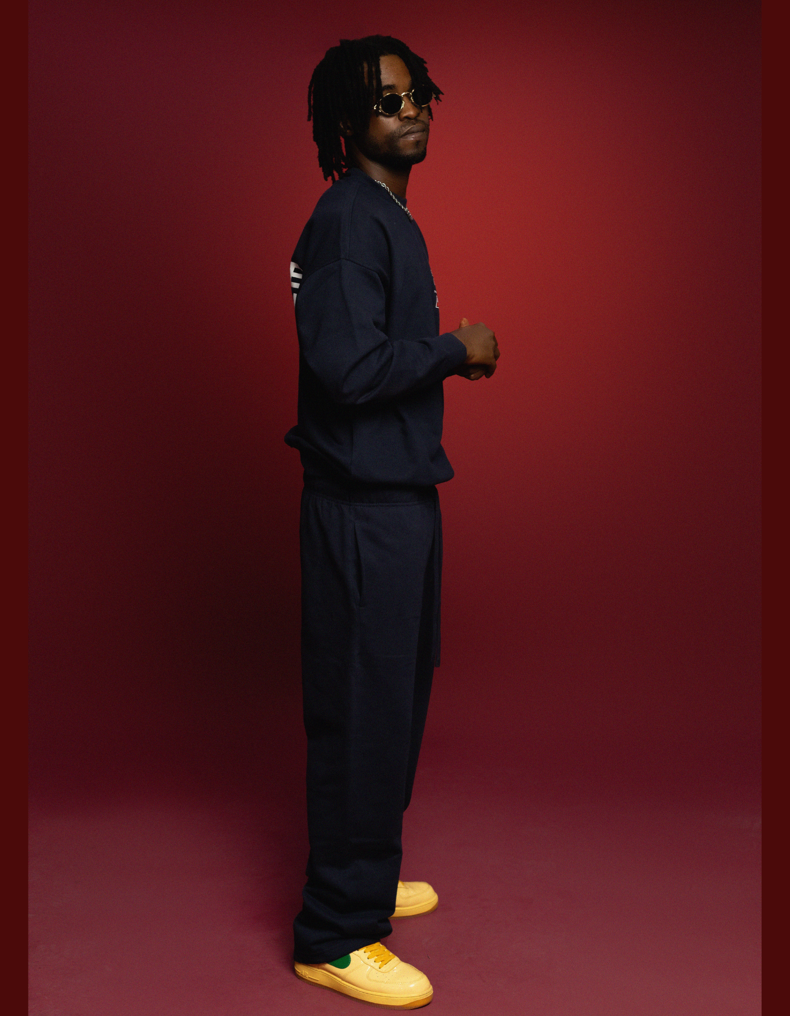 Blue Dark Sweatshirt Set