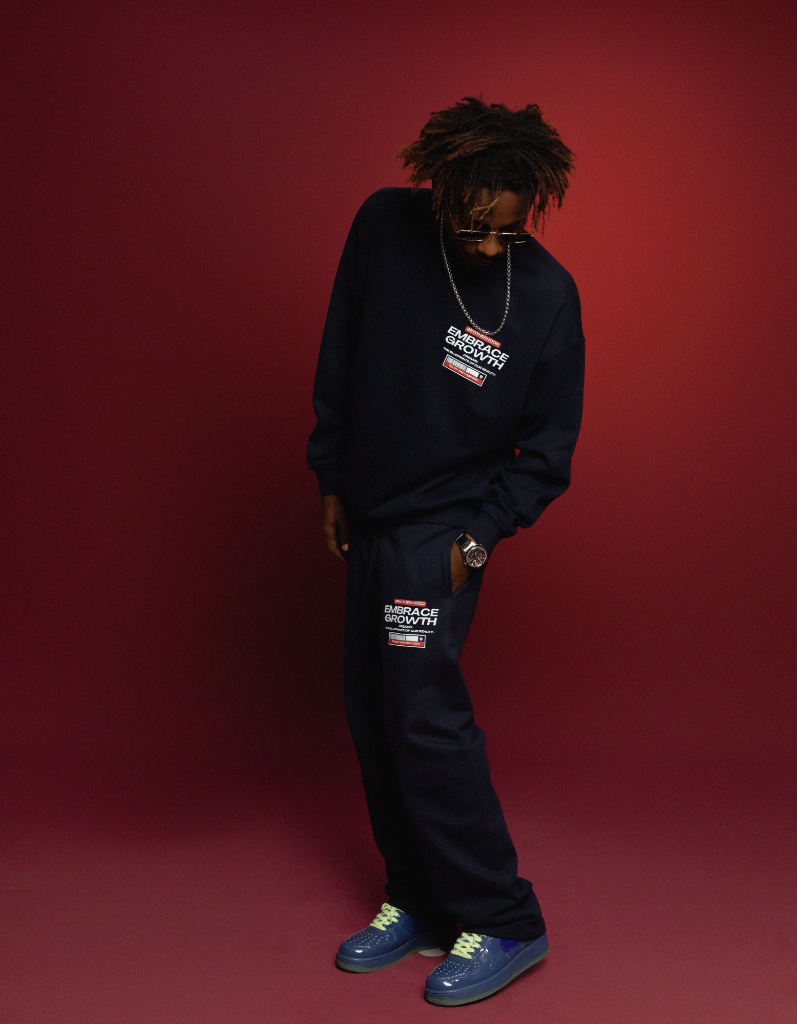 Blue Dark Sweatshirt Set