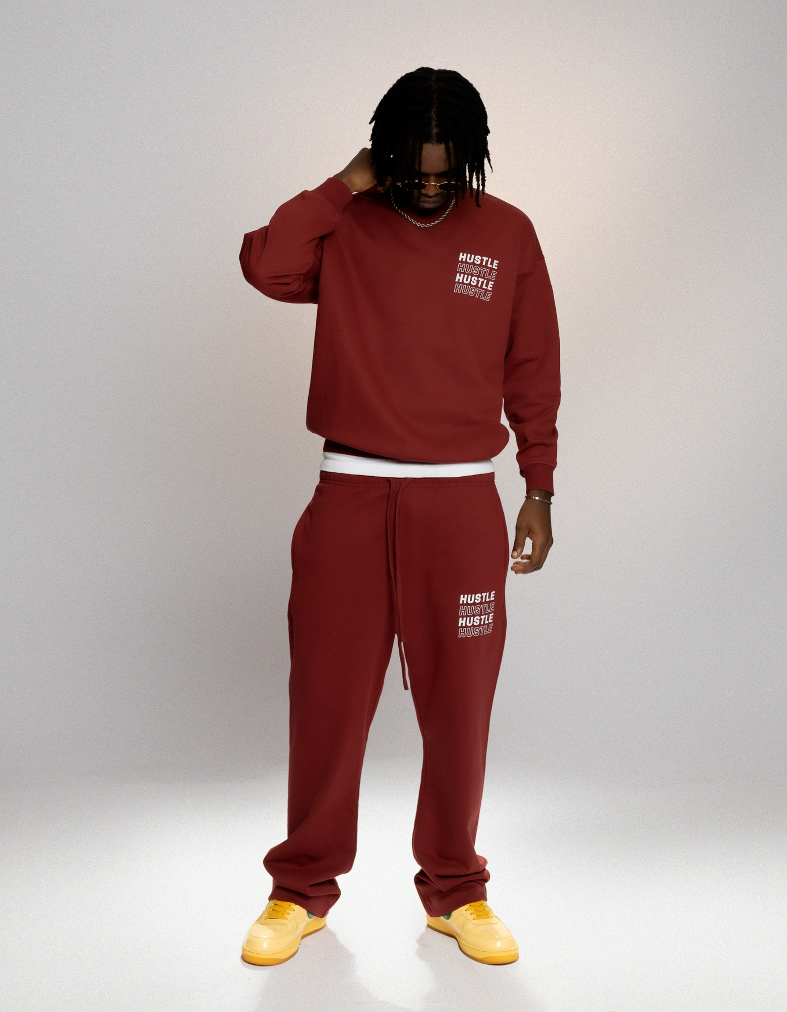 Maroon sweatshirt set