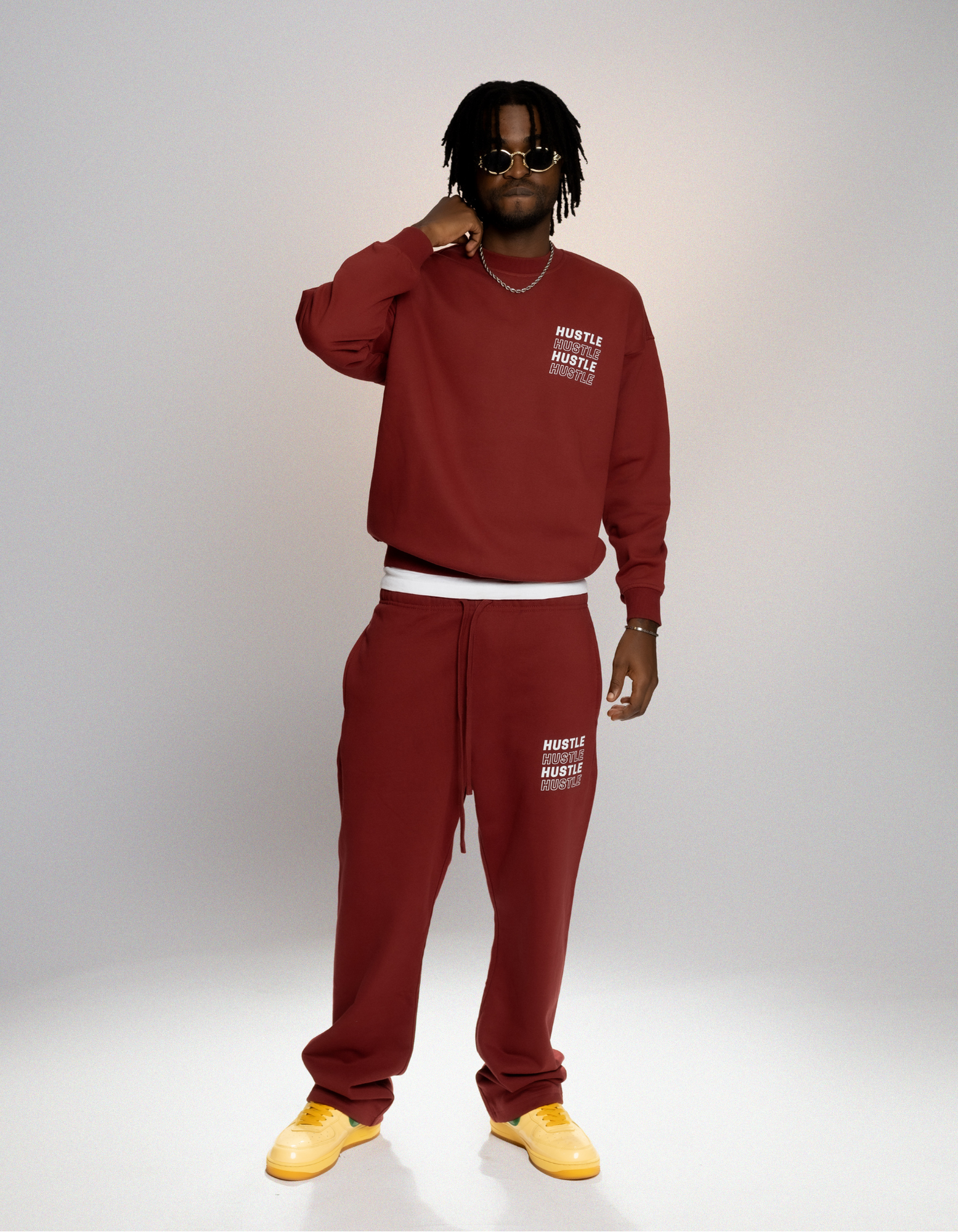Maroon sweatshirt set