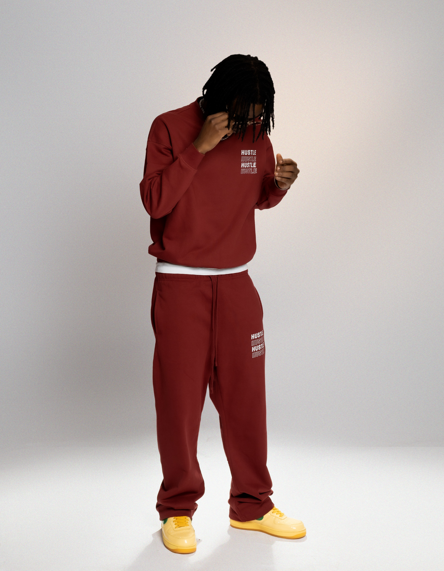 Maroon sweatshirt set