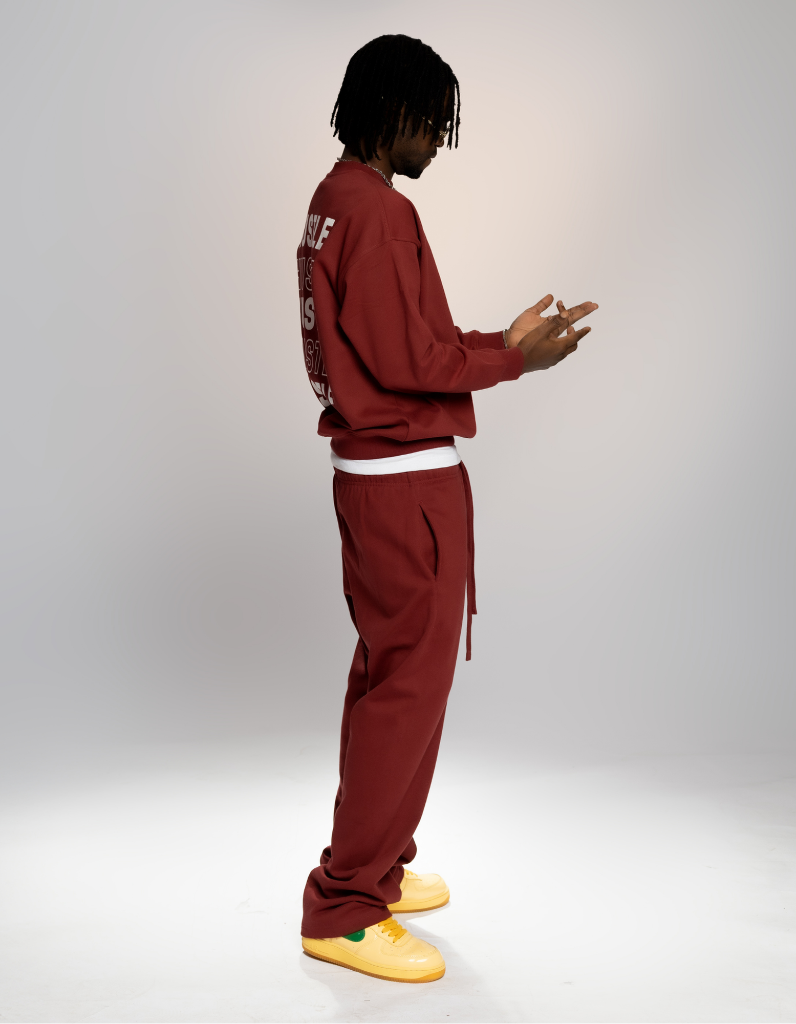 Maroon sweatshirt set