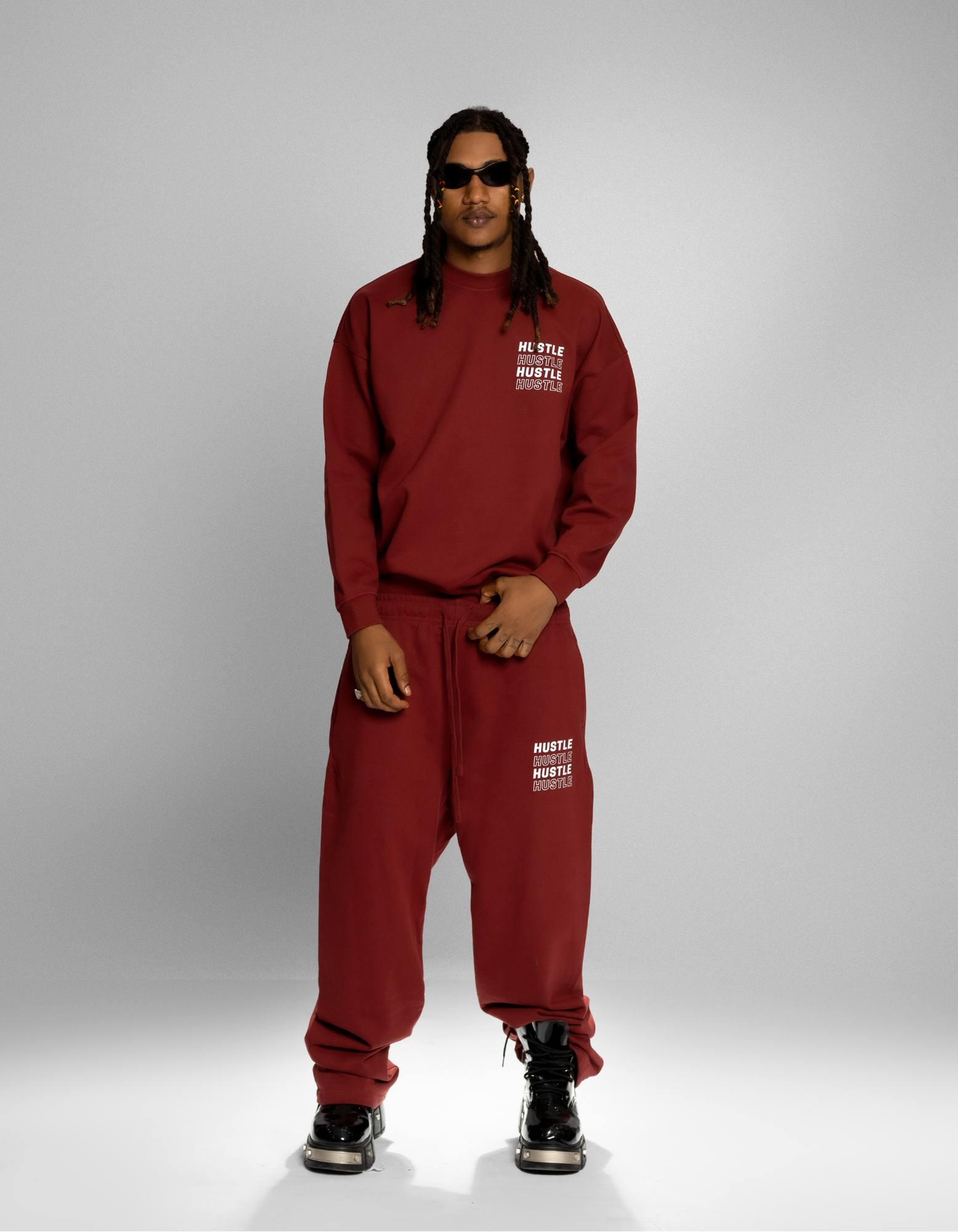 Maroon sweatshirt set