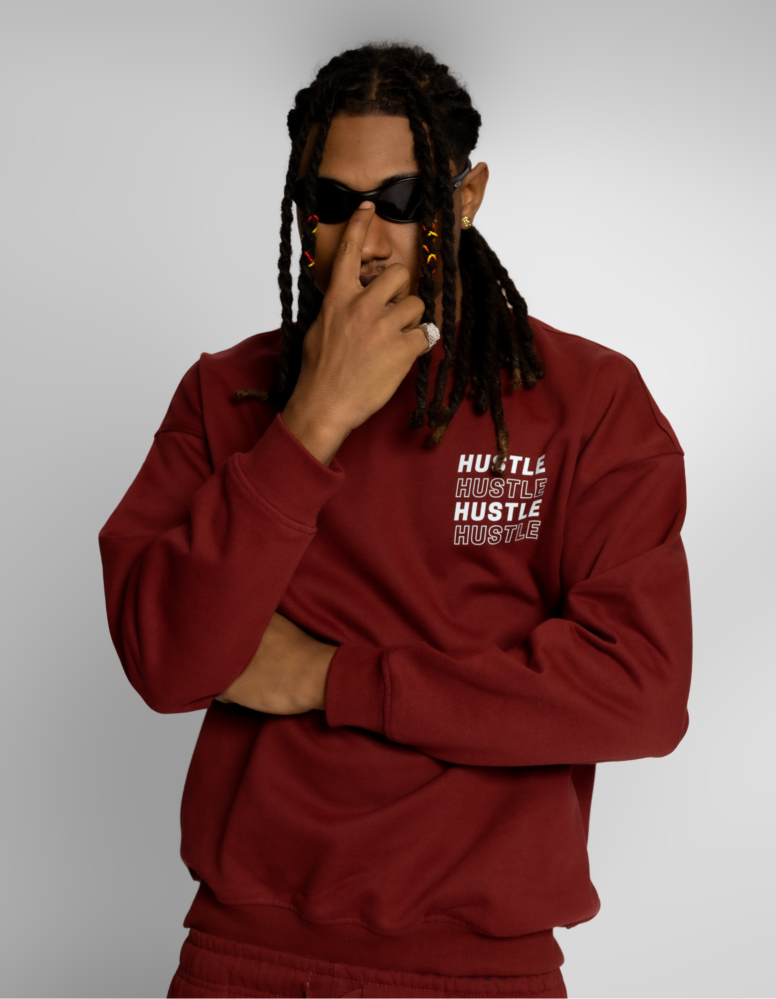 Maroon sweatshirt set
