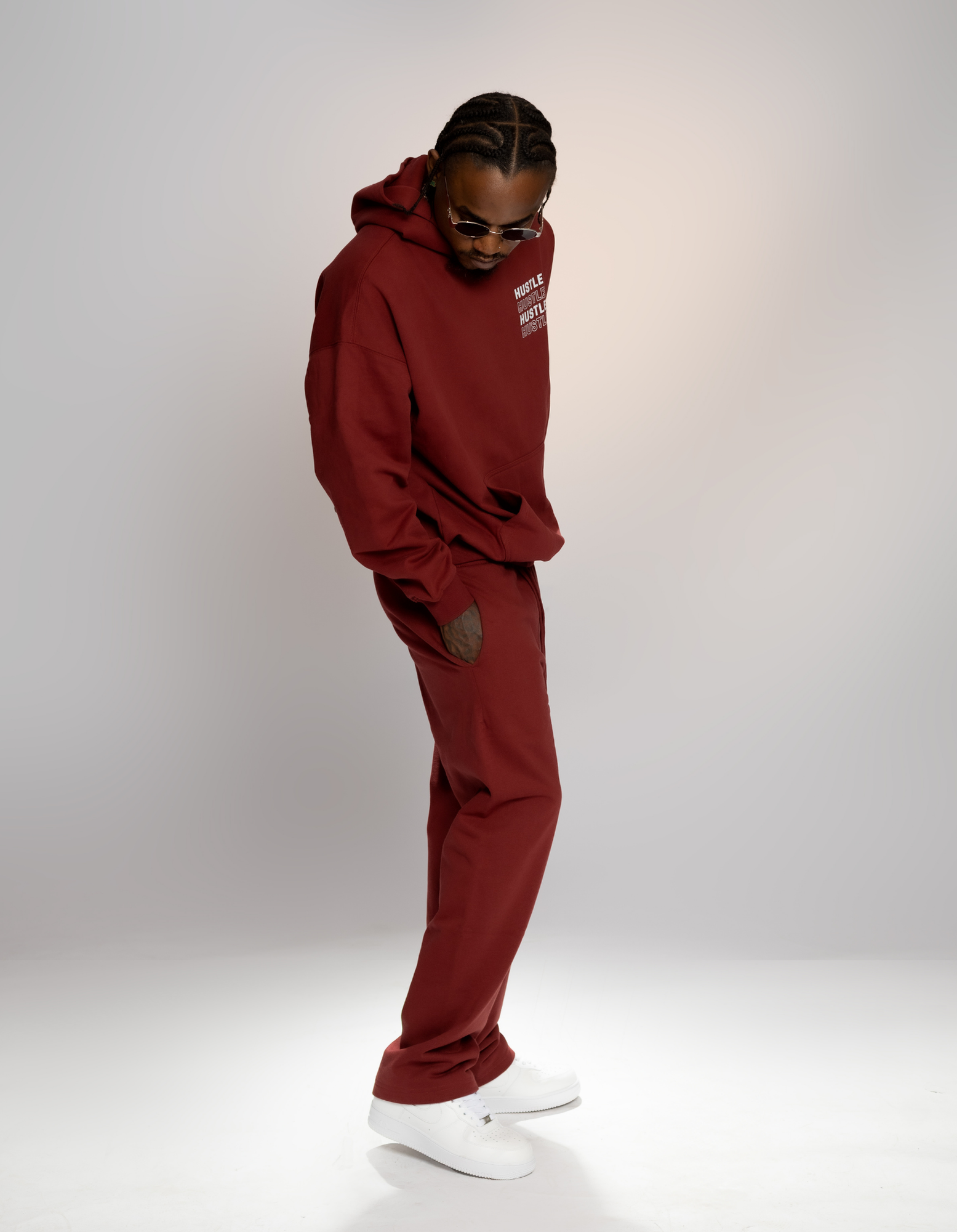 MAROON HOODIE SET